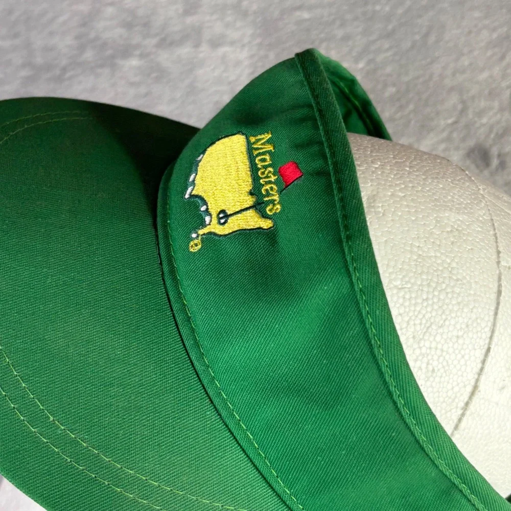 Masters Golf Visor Unisex Adjustable Green Vintage Made in USA Logo Hat